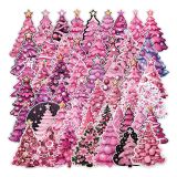 50 pink Christmas tree stickers Cabinet window wall decoration stickers Waterproof stickers