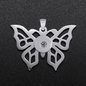Stainless steel flower bird butterfly Pendant fit 20MM Snaps button jewelry wholesale