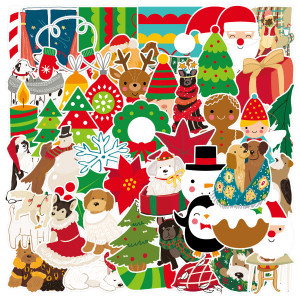 50 Christmas graffiti stickers, mobile phones, water cups, computer decoration stickers, waterproof stickers