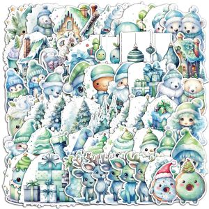 50 green Christmas graffiti stickers, mobile phones, water cups, luggage decoration stickers, children's stickers, waterproof stickers