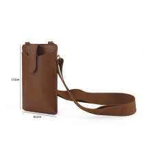 Mobile phone bag, crossbody bag, lightweight small square bag, PU card bag, retro and versatile vertical one shoulder mobile phone bag