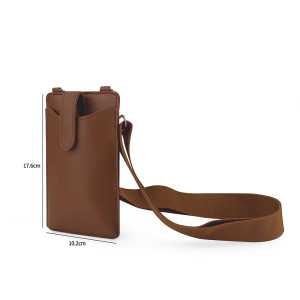 Mobile phone bag, crossbody bag, lightweight small square bag, PU card bag, retro and versatile vertical one shoulder mobile phone bag
