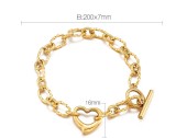 Valentine's Day Splice Chain Hollow love Heart Infinite Pendant OT Buckle Stainless Steel Bracelet