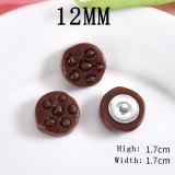 12MM Cartoon biscuits resin  snap button charms