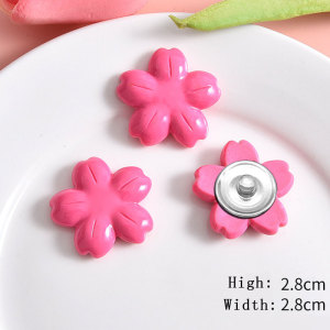20MM sakura flowers Resin snap button charms