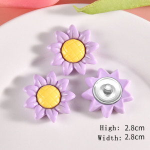 20MM sunflower flowers Resin snap button charms