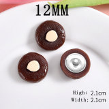 12MM Cartoon biscuits resin  snap button charms