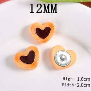12MM Cartoon biscuits resin  snap button charms