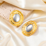 Alloy circular metal color matching earrings