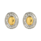 Alloy circular metal color matching earrings