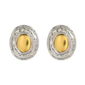 Alloy circular metal color matching earrings