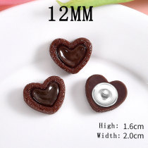 12MM Cartoon biscuits resin  snap button charms