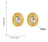 Alloy circular metal color matching earrings