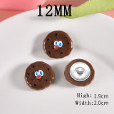 12MM Cartoon biscuits resin  snap button charms