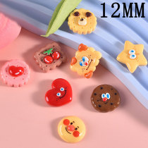 12MM Cartoon biscuits resin  snap button charms