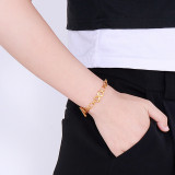 Valentine's Day Splice Chain Hollow love Heart Infinite Pendant OT Buckle Stainless Steel Bracelet