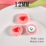 12MM Cartoon biscuits resin  snap button charms