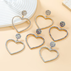 Valentine's Day Love Alloy Rhinestone Earrings