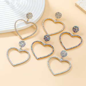 Valentine's Day Love Alloy Rhinestone Earrings