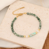 Geometric Natural Stone Beaded Shell Bracelet
