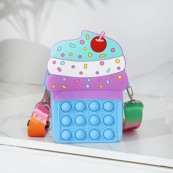 Rat Killing Pioneer Silicone Bag Children's Bubble Decompression Ice Cream Zero Wallet Cute Crossbody Bag