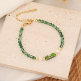 Geometric Natural Stone Beaded Shell Bracelet
