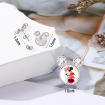 Cartoon Star Baby Stitch Time Gem Mickey Shaped Earrings