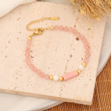 Geometric Natural Stone Beaded Shell Bracelet