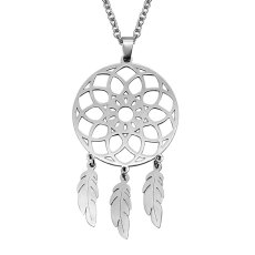 Stainless Steel Dreamcatcher Pendant  60CM Necklace