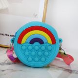 Candy colored donut children's bag Fashion silicone rodent killer pioneer bag One shoulder diagonal cross bag