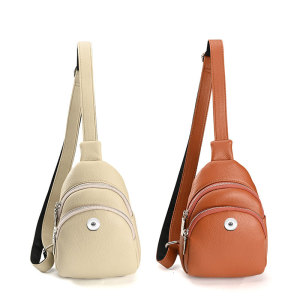 Multi functional chest bag, waist bag, fashionable crossbody bag, single shoulder bag, sporty style fit 20MM Snaps button jewelry wholesale