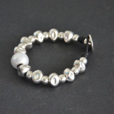 Vintage alloy pearl leather handmade beaded bracelet