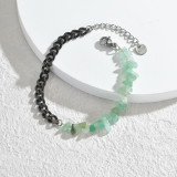 Stainless steel crushed stone bracelet