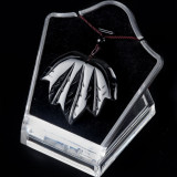 Natural crystal agate Canadian maple leaf necklace