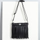 Fashionable soft leather rivet tassel bag, single shoulder diagonal cross bag, large bag fit 20MM Snaps button jewelry wholesale