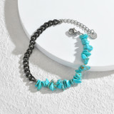 Stainless steel crushed stone bracelet