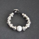 Vintage alloy pearl leather handmade beaded bracelet