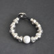Vintage alloy pearl leather handmade beaded bracelet
