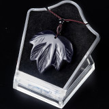 Natural crystal agate Canadian maple leaf necklace