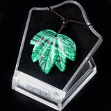 Natural crystal agate Canadian maple leaf necklace