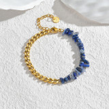 Stainless steel crushed stone bracelet