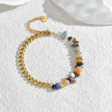 Stainless steel crushed stone bracelet
