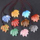Natural crystal agate Canadian maple leaf necklace