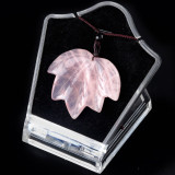 Natural crystal agate Canadian maple leaf necklace