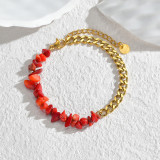 Stainless steel crushed stone bracelet