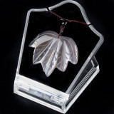 Natural crystal agate Canadian maple leaf necklace