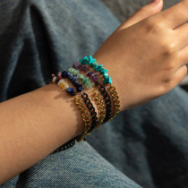 Stainless steel crushed stone bracelet