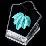 Natural crystal agate Canadian maple leaf necklace