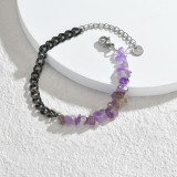 Stainless steel crushed stone bracelet
