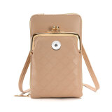 Vertical mini bag with diamond grid single shoulder crossbody phone bag fit 20MM Snaps button jewelry wholesale